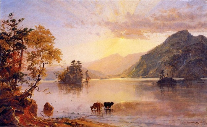 Lake George - Sun Behind a Cloud, 1866 (700x429, 344Kb)