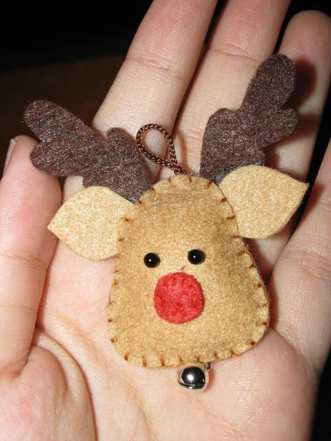 felt reindeer head with little bell for 2014 christmas - handmade christmas craft-f40391 (480x640, 273Kb)