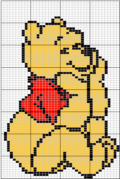Как рисовать по клеточкам винни пуха