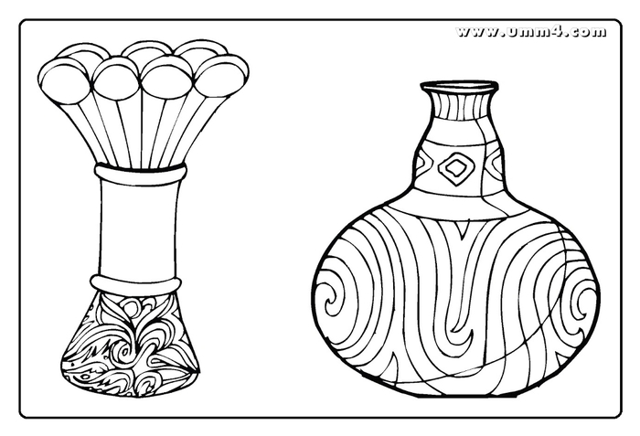 Картинки для раскрашивания ваза