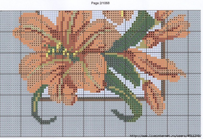 Схемы вышивки лилии лис