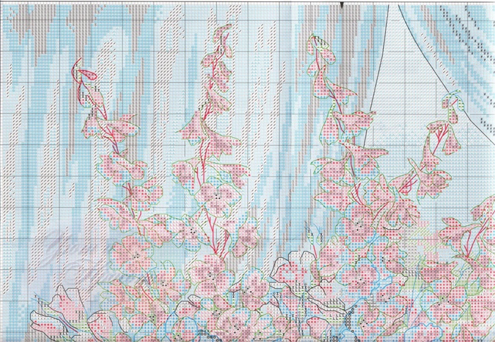 Stitchart-Peonies-Delphiniums1 (700x484, 235Kb)