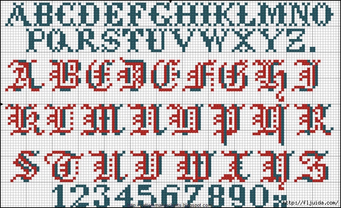 Alphabete u. Muster zum Waschezeichnen und Sticken iv 2 (700x427, 326Kb)