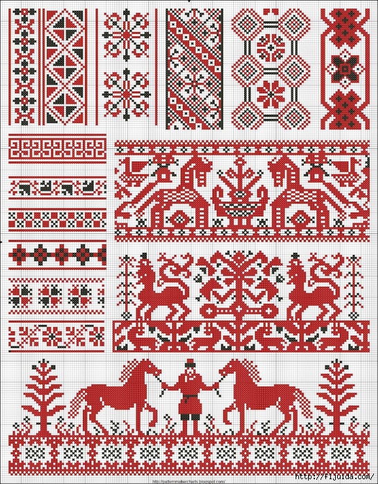 Collected velikorusskih and malorossiyskih patterns for embroidery - 02 (546x700, 544Kb)