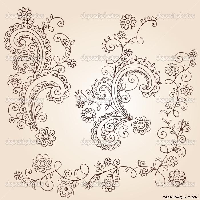 depositphotos_8247925-Henna-Mehndi-Paisley-Flowers-and-Vines-Doodle-Vector-Design (700x700, 352Kb)