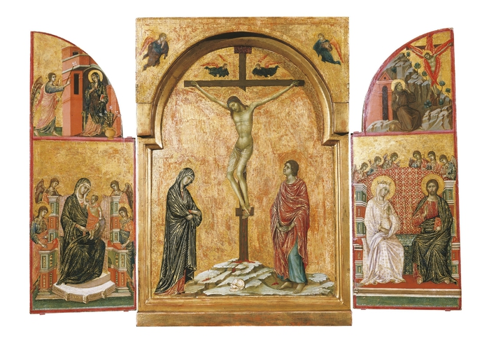 Triptych Crucifixion and other Scenes. Creator Duccio di Buoninsegna. Creation Date c. 1302-08 (700x513, 272Kb)