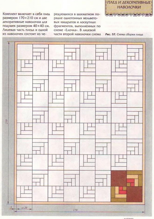 Схемы для лоскутного одеяла с размерами