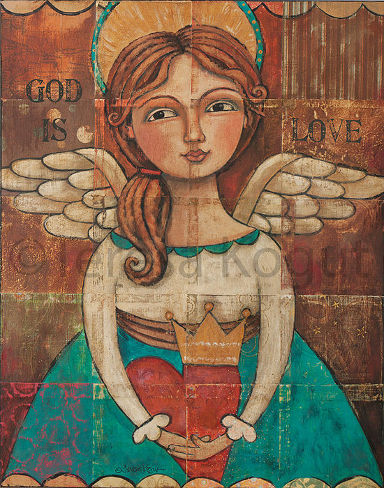 God is Love 11x14 print on wood by Teresa Kogut (550x700, 176Kb)