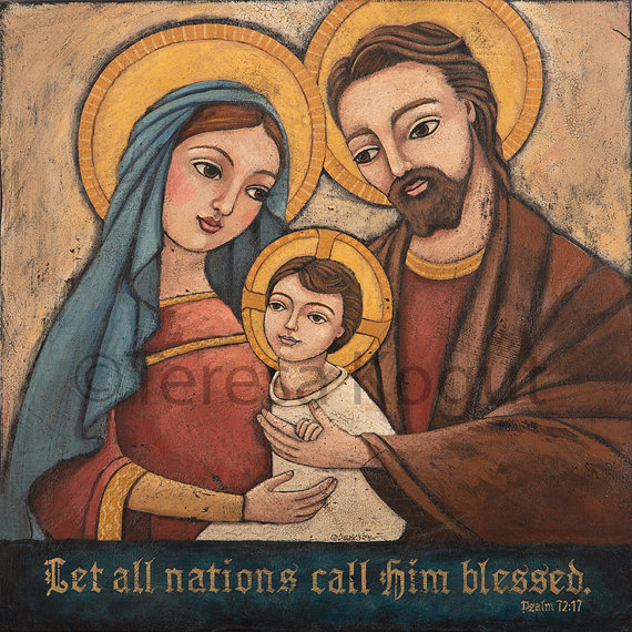 Holy Family 12x12 print on wood by Teresa Kogut (570x570, 138Kb)