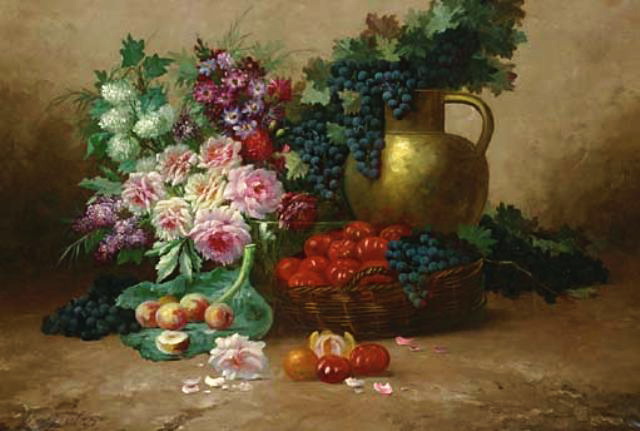 Still life with flowers, fruits, vegetables and a coppe (640x431, 58Kb)