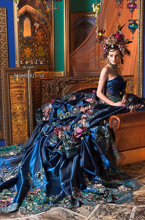 Stella de libero fantasy blue wedding dress (463x700, 222Kb)