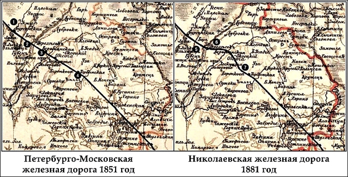 Карта первой железной дороги