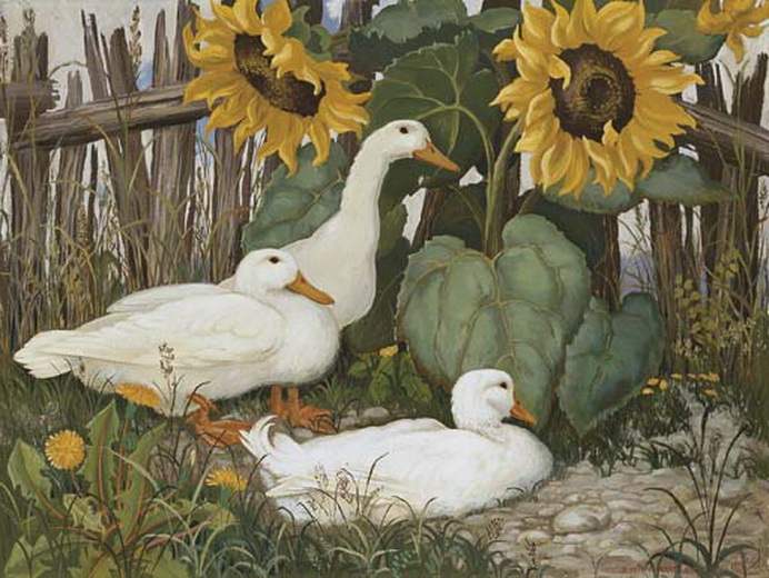 1496606_Ducks_and_Sunflower (692x520, 164Kb)