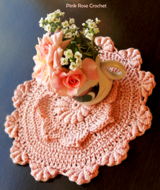 Centrinho Flor   Crochet Coaster (522x617, 862Kb)