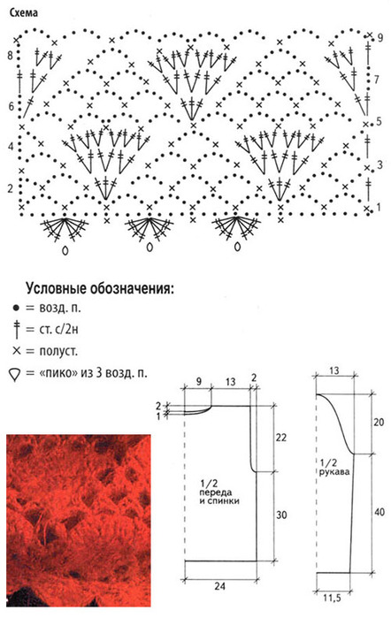 Кофточка из мохера схема