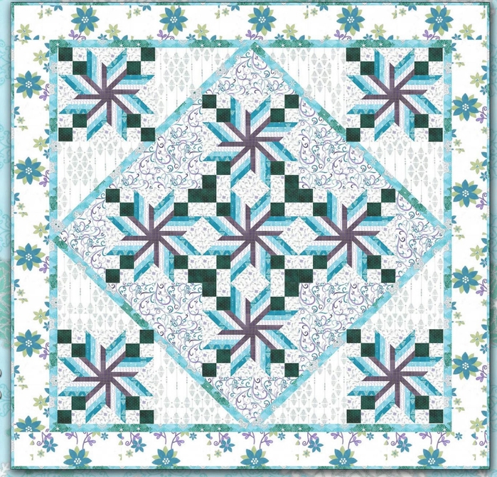 Snowflake wrap quilt by Toby Lischko for hoffmanfabrics.com (700x671, 459Kb)