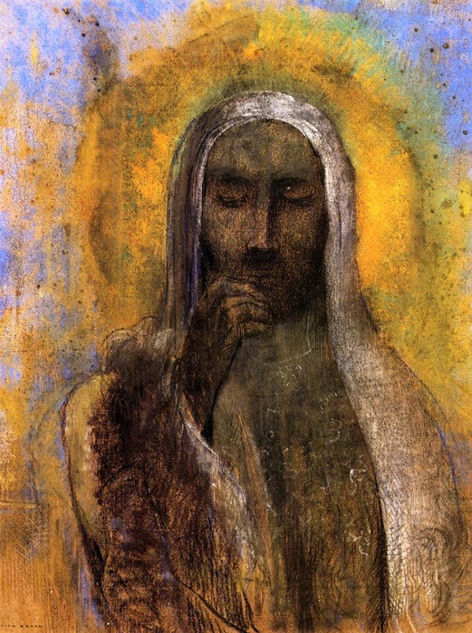 odilon redon, christ in silence, 1897, charcoal on paper (521x700, 216Kb)