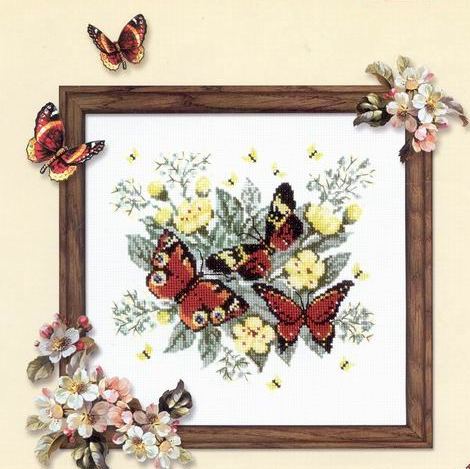 butterflies in flowers. (470x469, 44Kb)