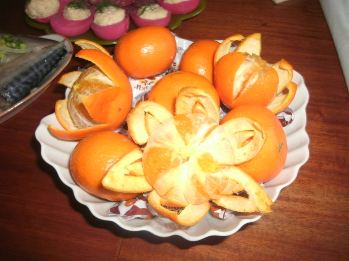 Нарезка мандаринов