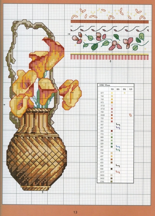 Отличный журнал вышивки Marie Barber - Cross-Stitch Florals (7) (503x700, 284Kb)