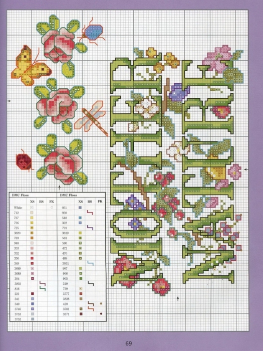 Отличный журнал вышивки Marie Barber - Cross-Stitch Florals (63) (525x700, 306Kb)