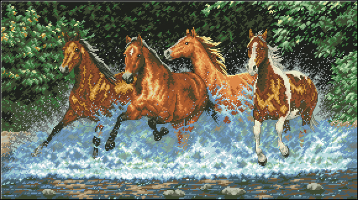 Бегущие кони по реке (700x391, 387Kb)