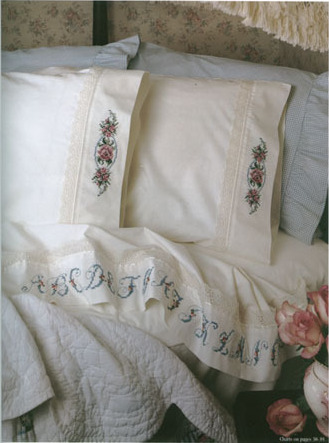 Вышивка на постельном белье своими руками