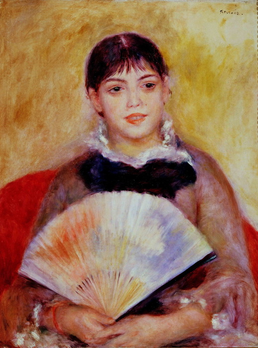 Пьер Огюст  Ренуар - Девушка с веером (1881) (519x700, 122Kb)