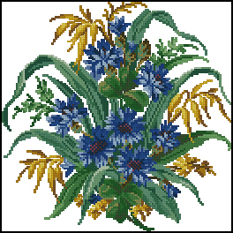 Cornflower Posy (264x264, 95Kb)