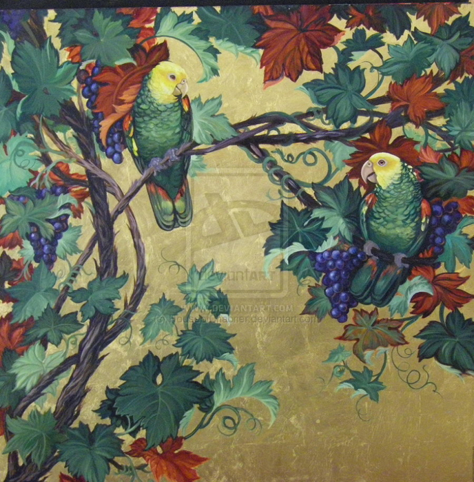 Goldleafed_Parrot_Panels1_by_HouseofChabrier (688x700, 602Kb)