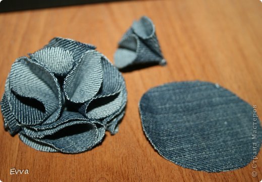 Роза из джинсовой ткани: мастер-класс