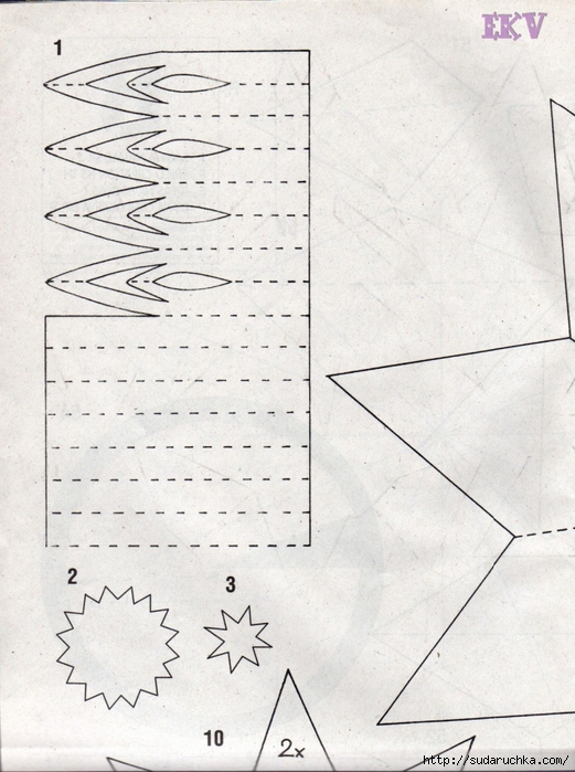 Estrellas de papel plegado moldes004 (521x700, 268Kb)