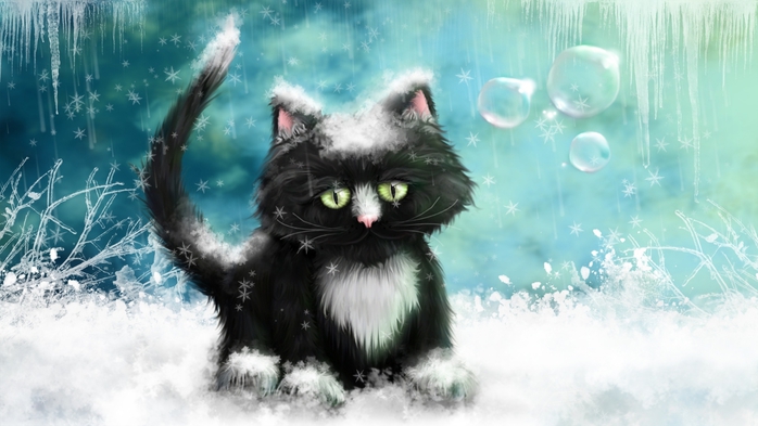 Snow-cat-painting (700x393, 189Kb)