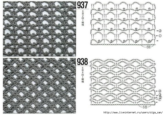 Схемы вязание крючком сеточки