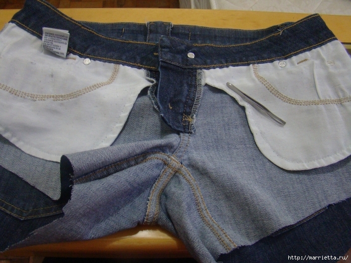 шорты из джинсов, переделка и украшение (14) (700x525, 305Kb)