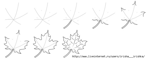 Как нарисовать осенние листья поэтапно