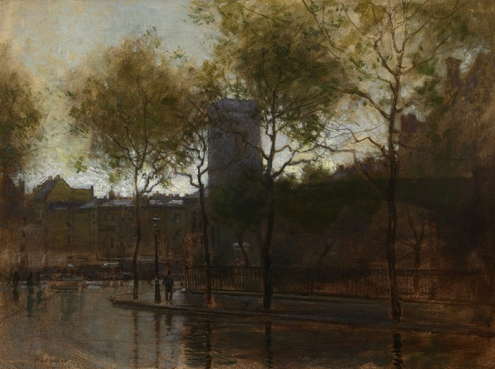 Cheyne Walk and All Saint's Church, London (700x522, 362Kb)