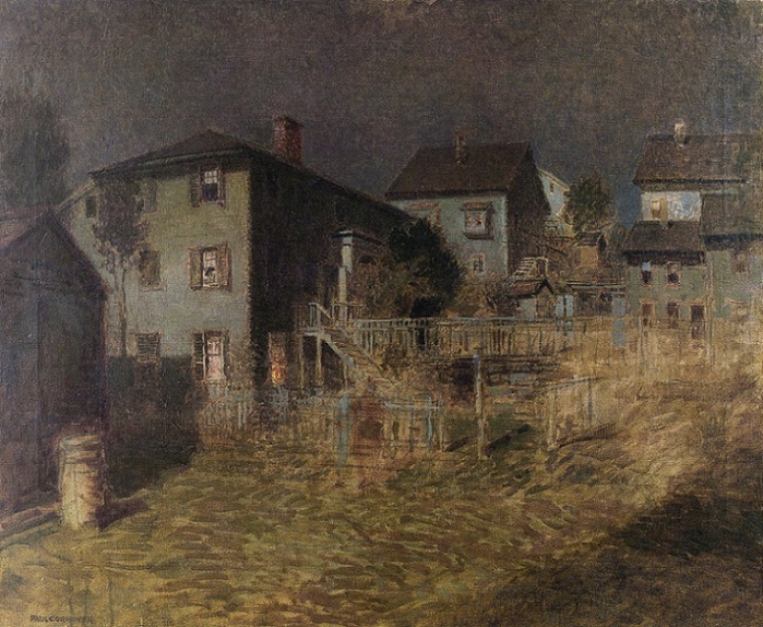 Old House, Moonlight, Gloucester, Massachusetts (700x574, 458Kb)
