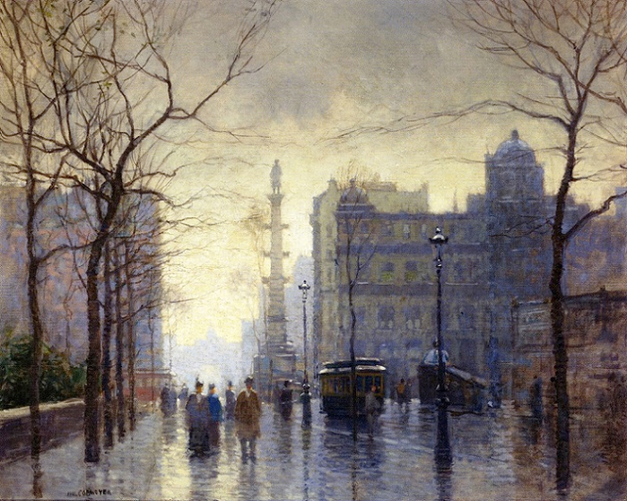 Rainy Day, Columbus Circle (700x559, 507Kb)