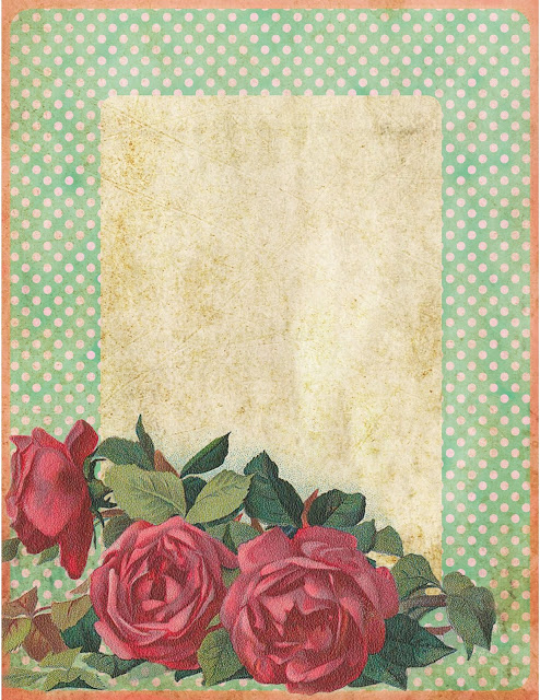 Shabby polka dots & Springfield roses stationery (494x640, 154Kb)