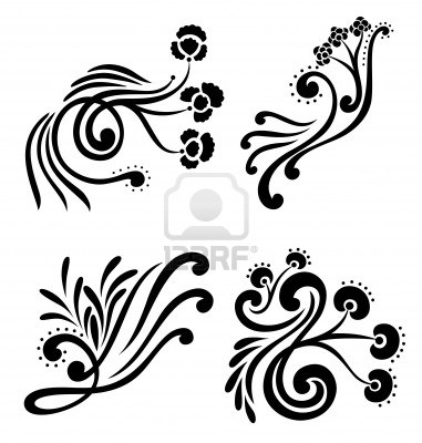 7051727-decorative-design-element-of-swirled-organic-shapes-with-flower-and-leaf (381x400, 36Kb)