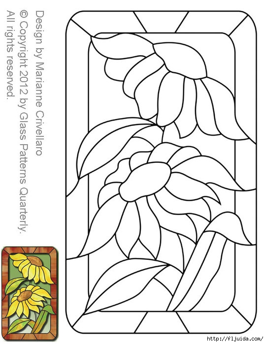 Glass pattern 168 Sunflower (540x700, 158Kb)