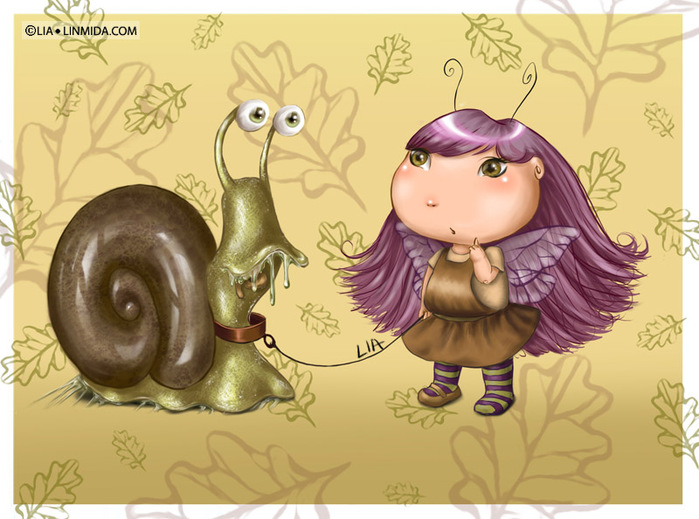Fairy_and_her_snail_by_LiaSelina (700x519, 121Kb)