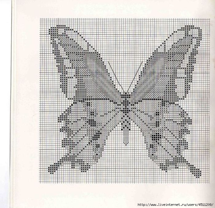 Рисунок бабочки для вышивки