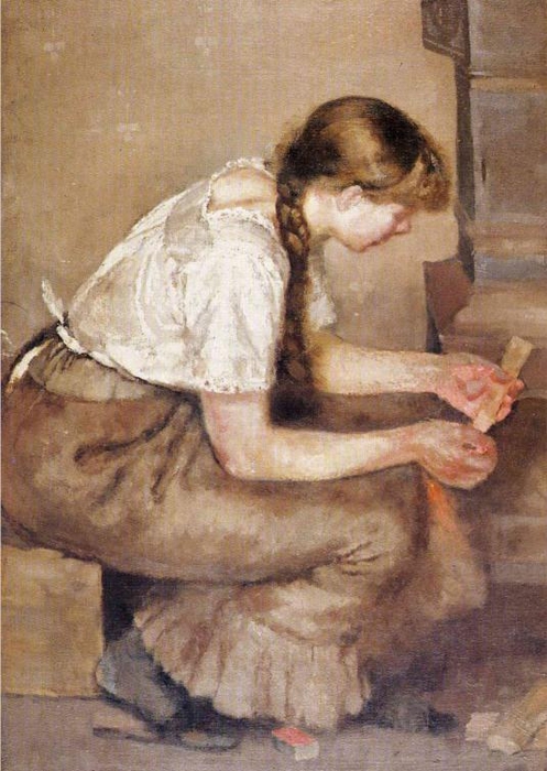 Девушка Разжигание Плита, 1883 (497x700, 260Kb)