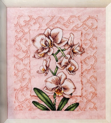 Розовые орхидеи Схема для вышивания бисером ВДВ Т-1294