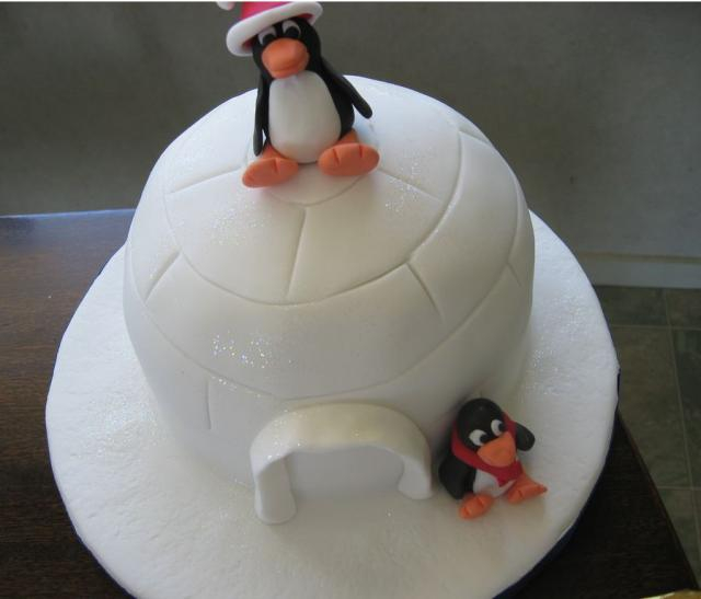 Penguin Christmas cake images (640x547, 128Kb)