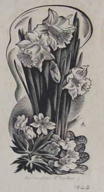 Daffodils, Anenomes, Tulips. 1942 (462x768, 108Kb)