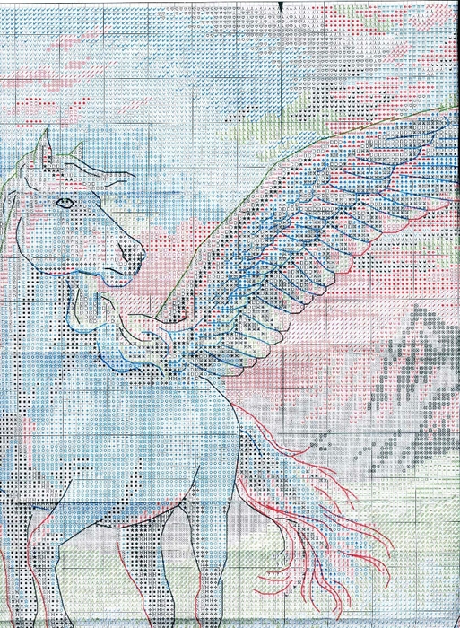 Stitchart-Enchanting Pegasus2 (513x700, 418Kb)