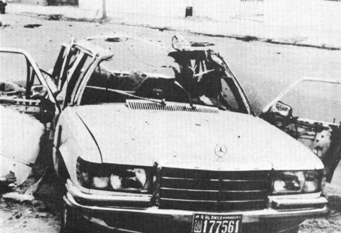 Anastasio Somoza's car after the assassination